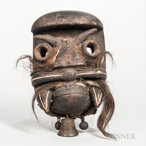 Bete-style Carved Wood Face Mask