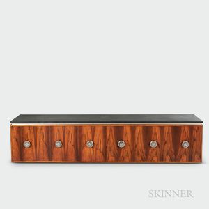 Wall-mounted Rosewood Veneer Slate-top Sideboard