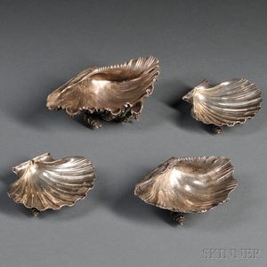 One Buccellati and Three Buccellati-type Sterling Silver Shells