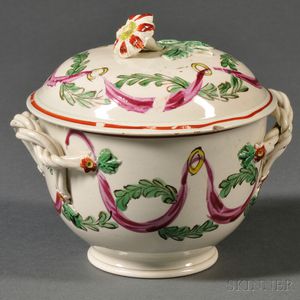 Staffordshire Pearlware Sugar Bowl and Cover