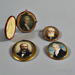 Four Portrait Miniatures of Gentlemen