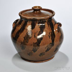 Redware Covered Bean Pot