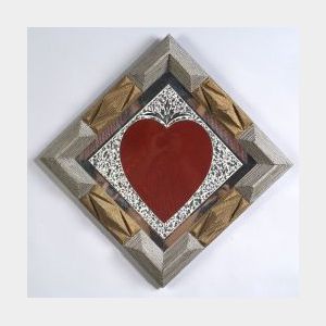 Chip-carved Diamond Frame with Mirrored Heart