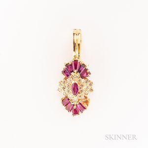 Gold, Ruby, and Diamond Pendant
