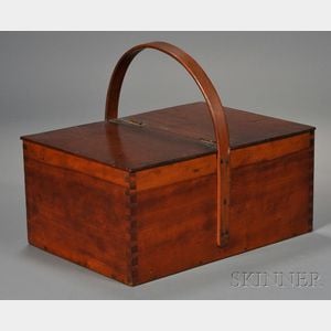 Shaker Cherry Covered Work Box with Ash Handle