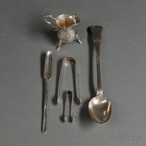 Five Pieces of English Sterling Silver Tableware