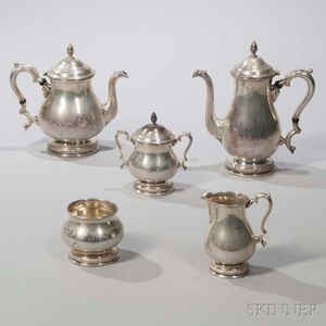 Five-piece International "Prelude" Pattern Sterling Silver Tea and Coffee Service