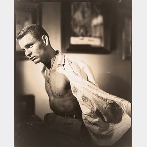 George Platt Lynes (American, 1907-1955) Chuck Howard with Shirt Unbuttoned