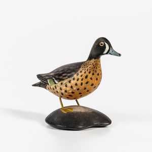Carved and Painted Miniature Male Blue-winged Teal