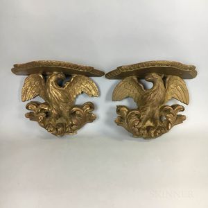 Pair of Carved Gilt Eagle Brackets