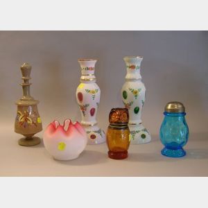 Six Pieces of Late Victorian Art Glass