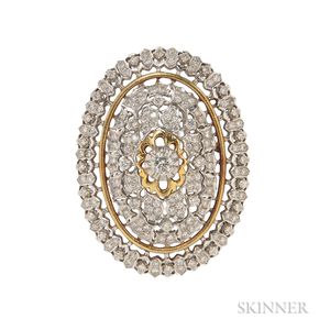 18kt Bicolor Gold and Diamond Pendant/Brooch