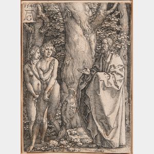 Heinrich Aldegrever (German, 1502-c. 1561) Adam and Eve with Christ