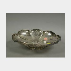 Continental Reticulated Silver Plated Footed Fruit Bowl.