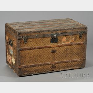 Louis Vuitton Wood-strapped Cloth-bound Steamer Trunk