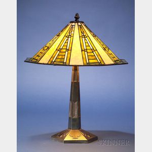 Prairie-style Leaded Glass Table Lamp