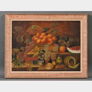 American School, 19th Century Still Life with a Large Assortment of Fruit.