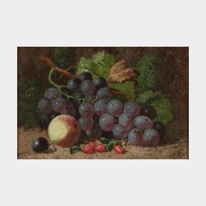 Attributed to Charles Thomas Bale (British, d. 1875) Still Life with Grapes and Currants