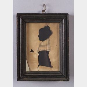 Hollow-cut Silhouette Portrait of a Lady Holding a Book