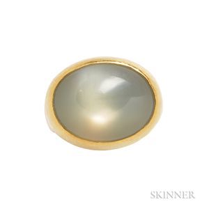 24kt Gold and Green Moonstone Ring, Gurhan