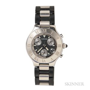 Stainless Steel "Must 21 Chronoscaph" Wristwatch, Cartier