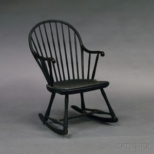 Black-painted Continuous Windsor Armchair
