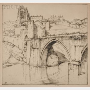Ernest David Roth (American, 1879-1964) St. Martins Bridge, Toledo