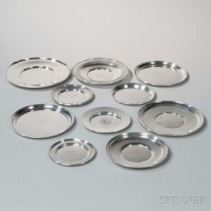 Ten Sterling Silver Presentation Plates