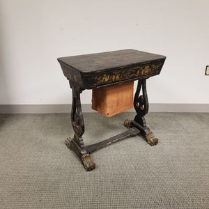 Chinese Export Gilt and Lacquered Sewing Stand