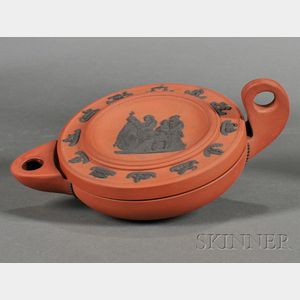 Wedgwood Rosso Antico Oil Lamp and Cover