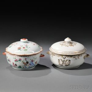 Two Chinese Export Porcelain Covered Tureens