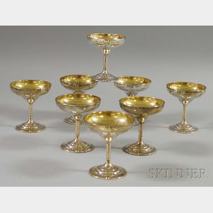 Set of Eight Webster Weighted Sterling Silver Champagnes