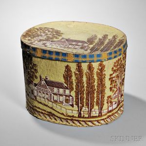 House-decorated Wallpaper Hat Box