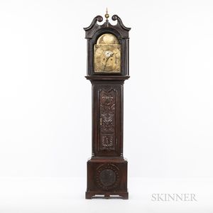 John and Alexander Kirkwood Carved Mahogany Tall Clock
