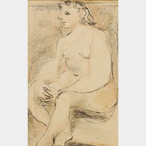 American School, 20th Century Lot of Two Female Nudes