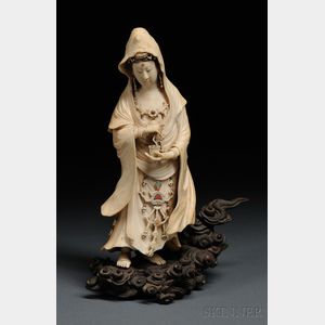 Ivory Guanyin with Wood Stand