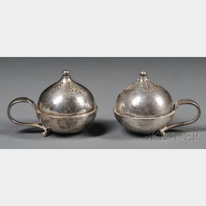 Pair of Small Georg Jensen Sterling Casters