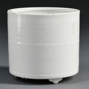 White-glazed Brush Pot
