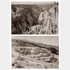 Attributed to Frank Jay Haynes (American, 1853-1921) Twenty-nine Views of Yellowstone, including Old Faithful and Mammoth Springs