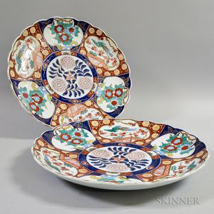 Two Imari-palette Ceramic Chargers