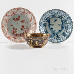 Two Export Porcelain Dishes and a Bowl