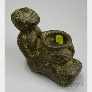 Reproduction Carved Stone Effigy Pipe