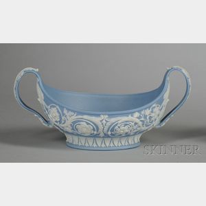 Wedgwood Solid Blue Jasper Navette-shaped Bowl
