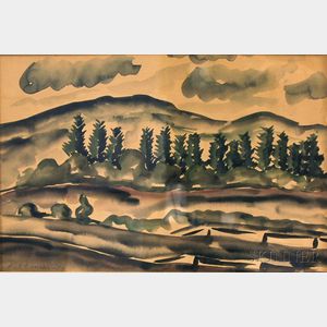 Hobson Lafayette Pittman (American, 1890/1899-1972) Mountain Landscape.