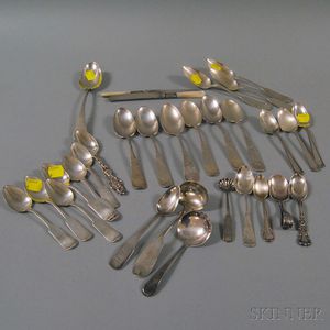Small Assorted Group of Mostly Sterling and Coin Silver Spoons