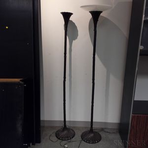 Pair of Contemporary Metal Floor Lamps