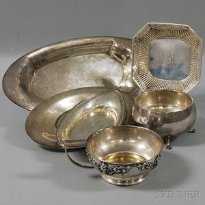 Six Assorted Sterling Silver Dishes and Trays