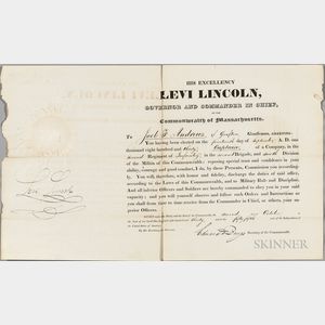 Lincoln, Levi (1749-1820) Four Signed Documents, 1829-1830.