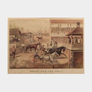 Currier & Ives, publishers, (American, 1857-1907) READY FOR THE TROT: &#34;BRING UP YOUR HORSES.&#34;
