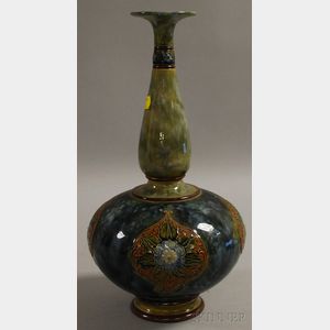 Royal Doulton Glazed Stoneware Footed Bottle-form Vase